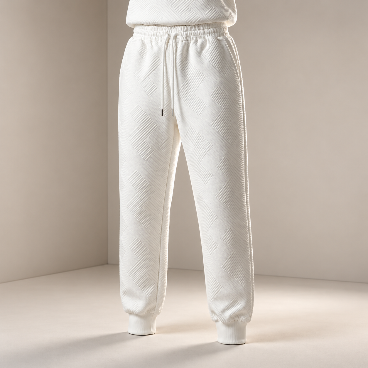 Men's 2-Piece Textured Hoodie Sweatsuit Set Outfit