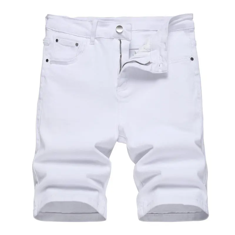 Men's Ripped Denim Shorts, Stretch, Distressed Street Style