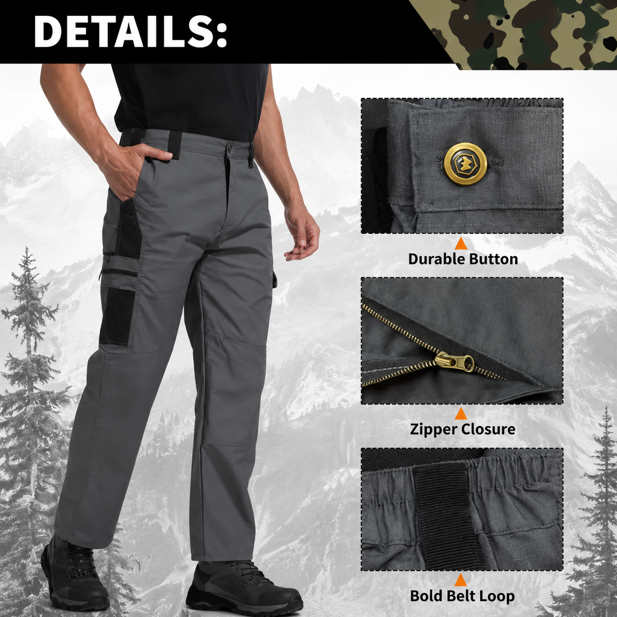 8-Pack Men's Tactical Cargo Pants - Multi Colors & Camo