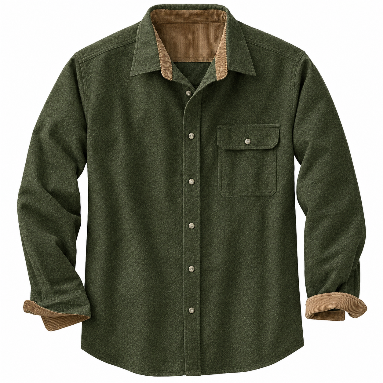 Mens Flannel Long Sleeve Button Down 100% Cotton Shirt