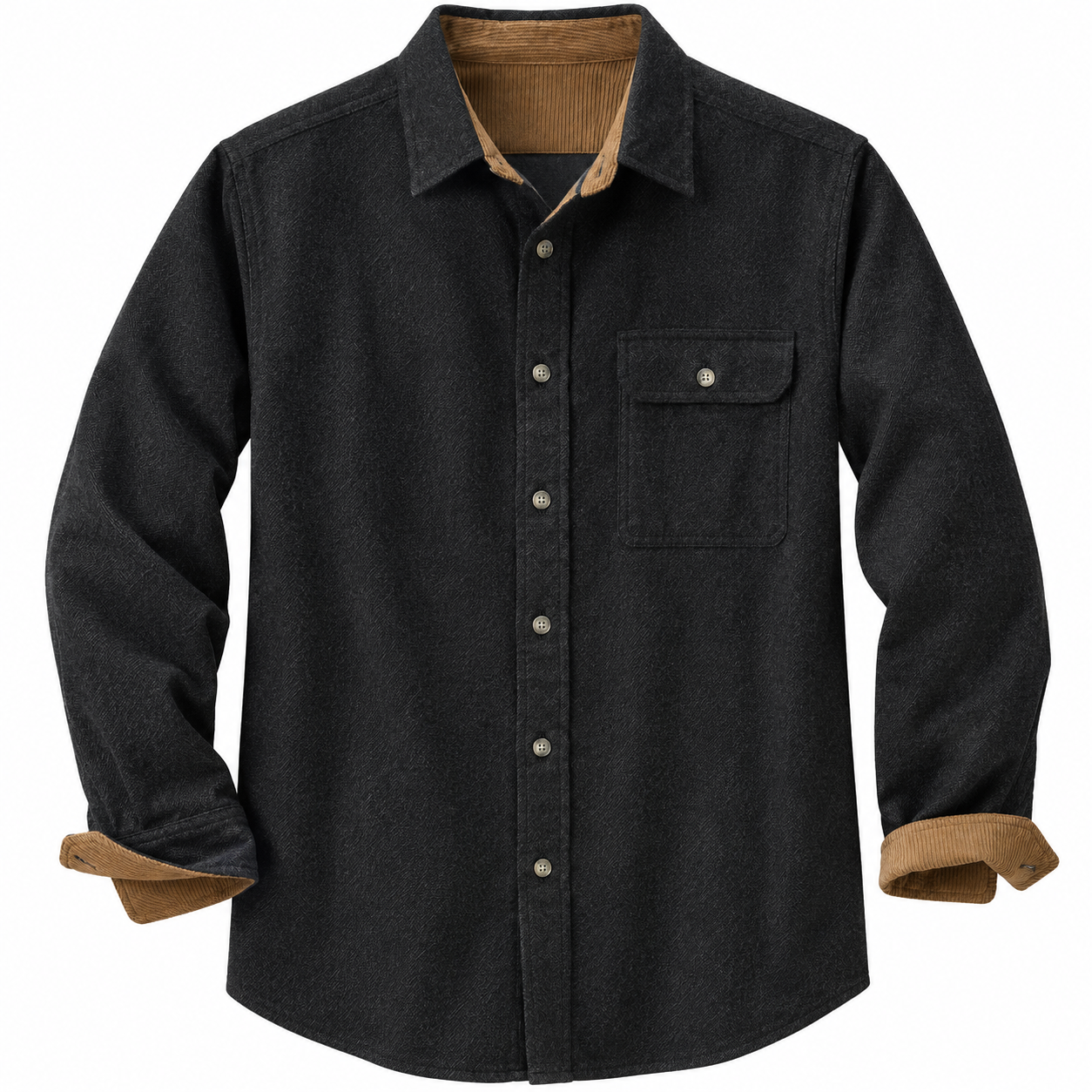 Mens Flannel Long Sleeve Button Down 100% Cotton Shirt