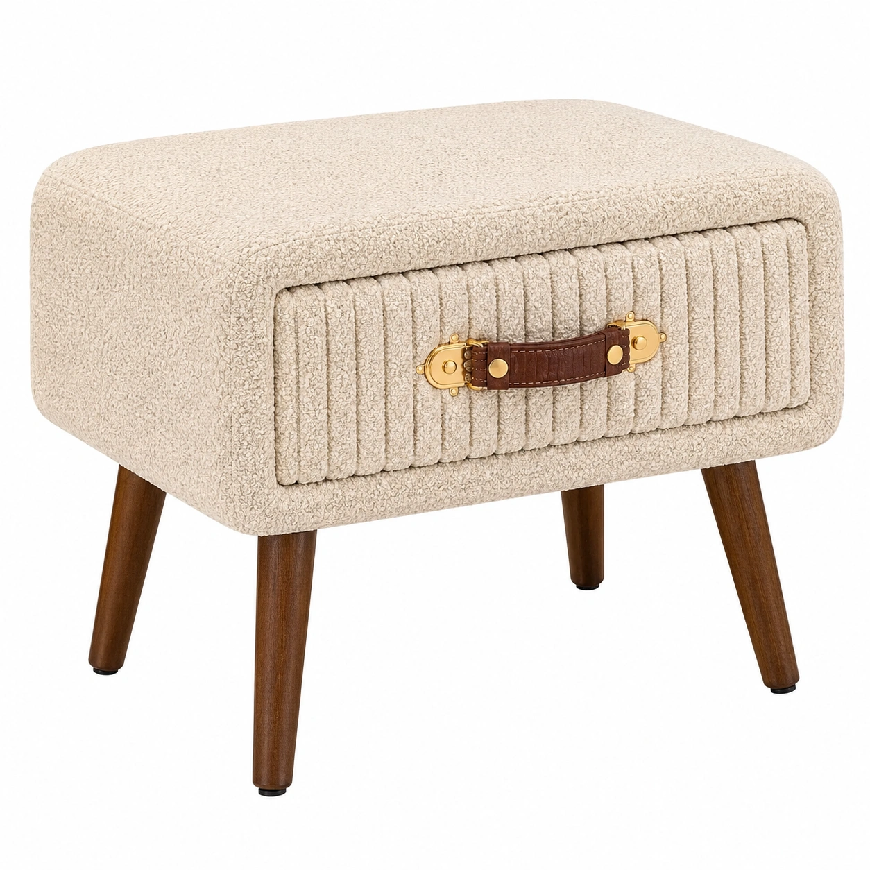 Banco auxiliar Boucle Beige claro con cajon-nordiquea
