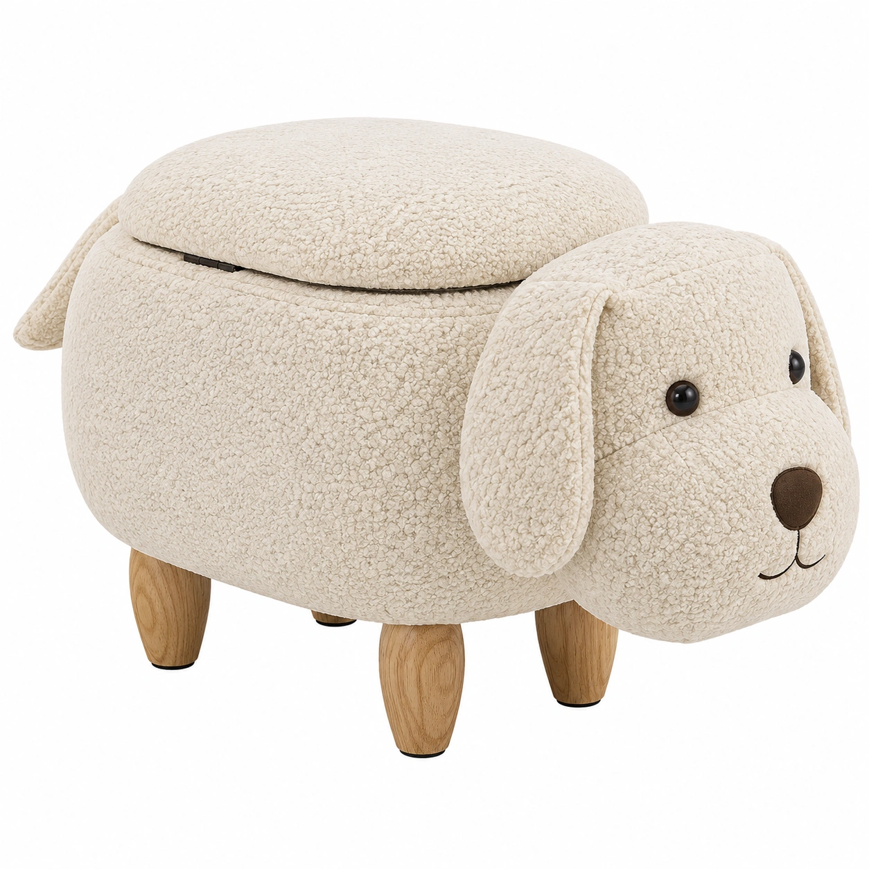 Banco otomano Perro Beige claro-nordiquea