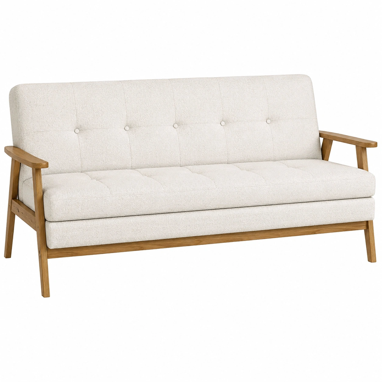 Sofa Cama Boucle Nordic Cream-nordiquea