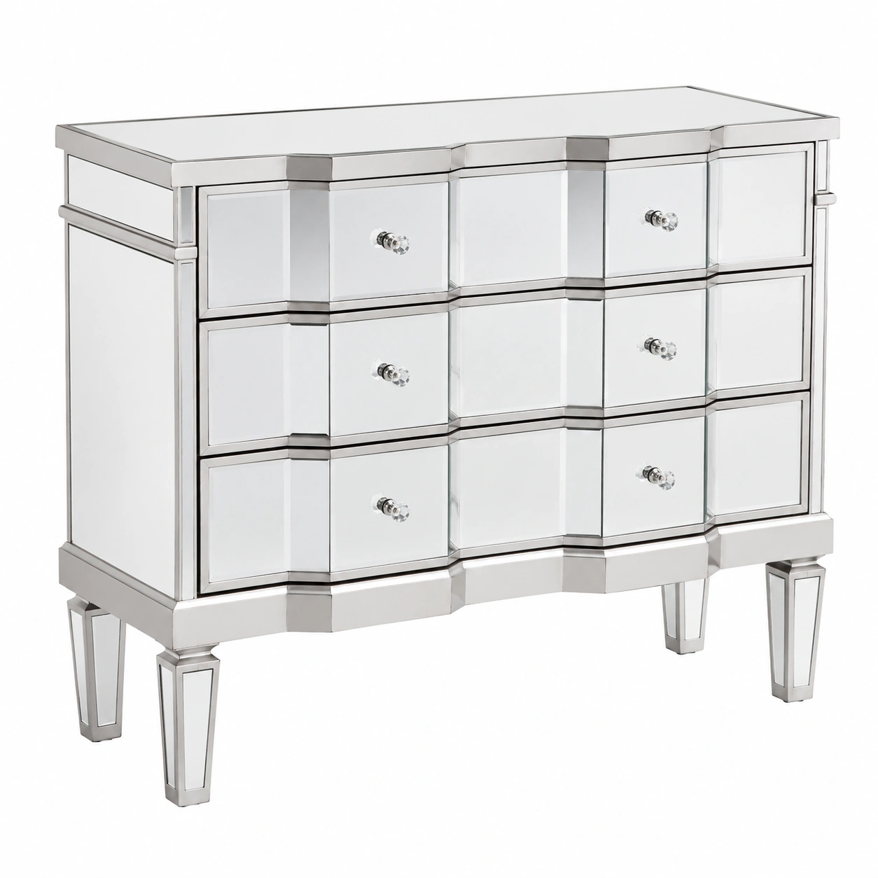 Comoda Espejada Plata Glamour-nordiquea