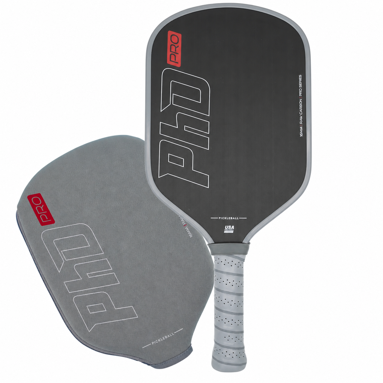  PhD Raw Carbon Fiber Premium Pickleball Paddle Racket - USA Pickleball Approved - Honeycomb Core - Power & Control