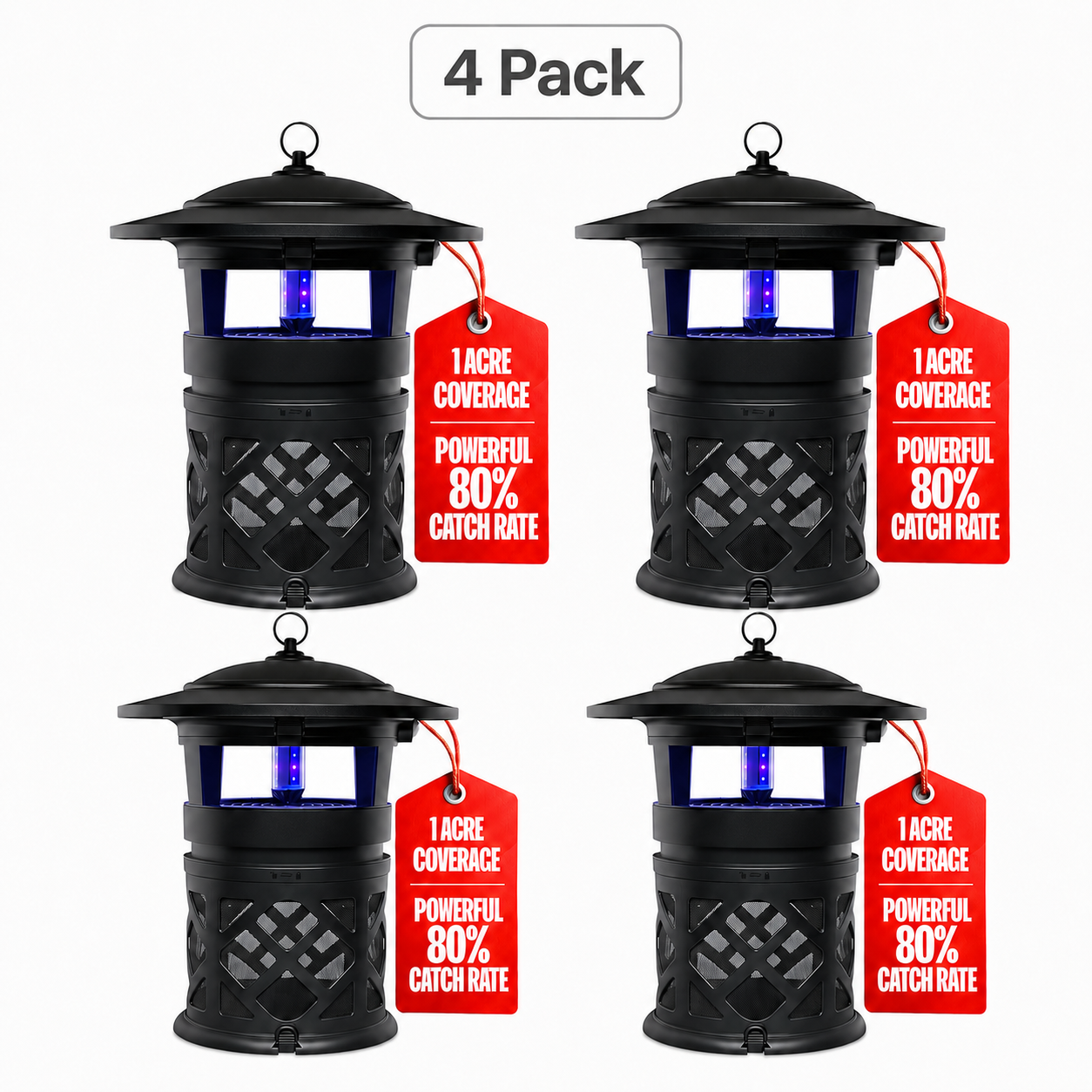 Dynatrap DT2030SR Fly Traps Outdoor - Mosquito & Flying Insect Killer for 1 Acre – Kills Mosquitoes, Flies, Gnats, Wasps - Bug Zapper Alternative - Black