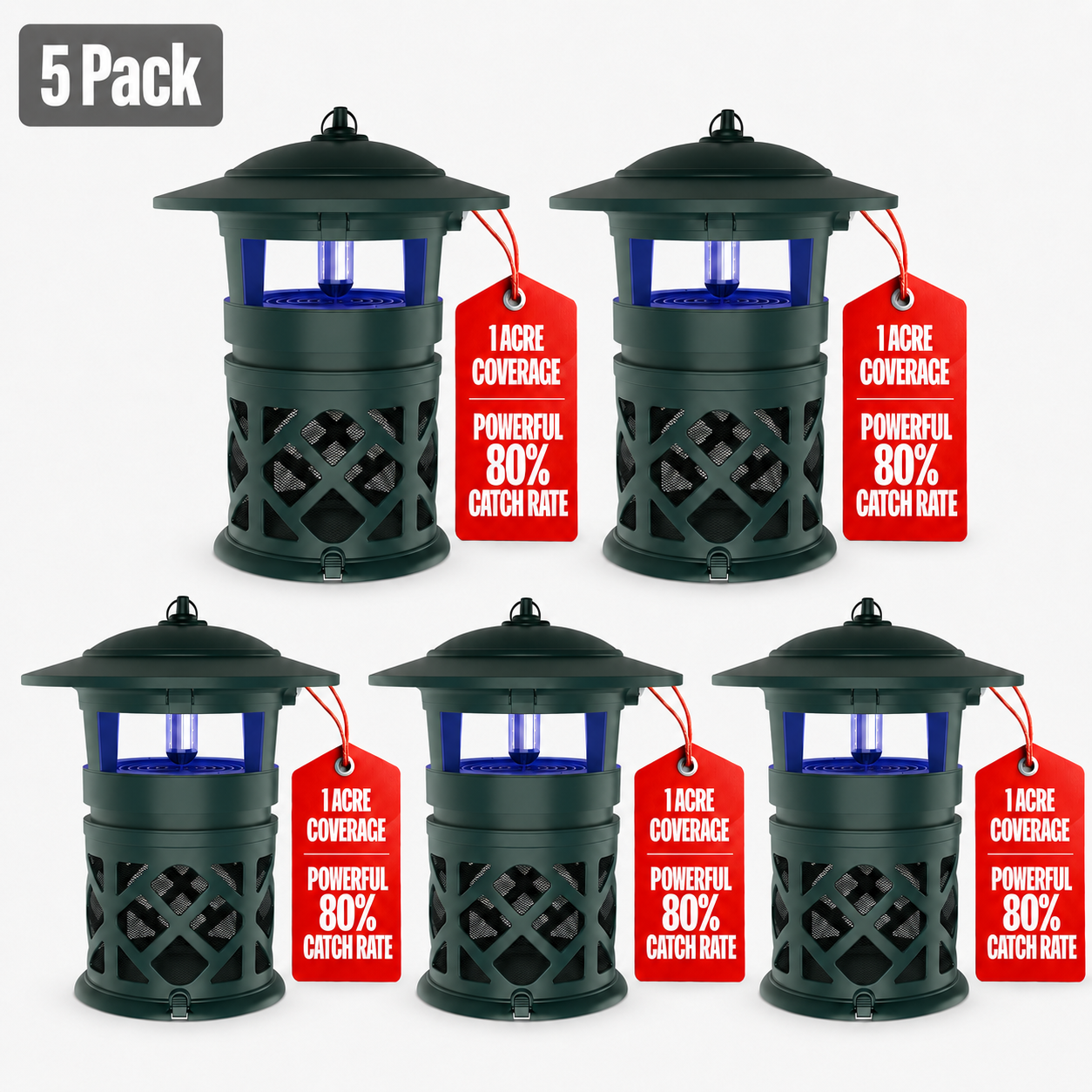 Dynatrap DT2030SR Fly Traps Outdoor - Mosquito & Flying Insect Killer for 1 Acre – Kills Mosquitoes, Flies, Gnats, Wasps - Bug Zapper Alternative - Black