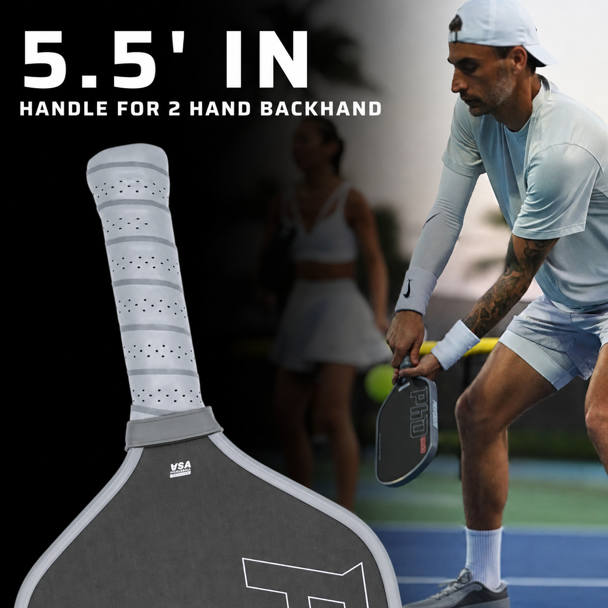  PhD Raw Carbon Fiber Premium Pickleball Paddle Racket - USA Pickleball Approved - Honeycomb Core - Power & Control