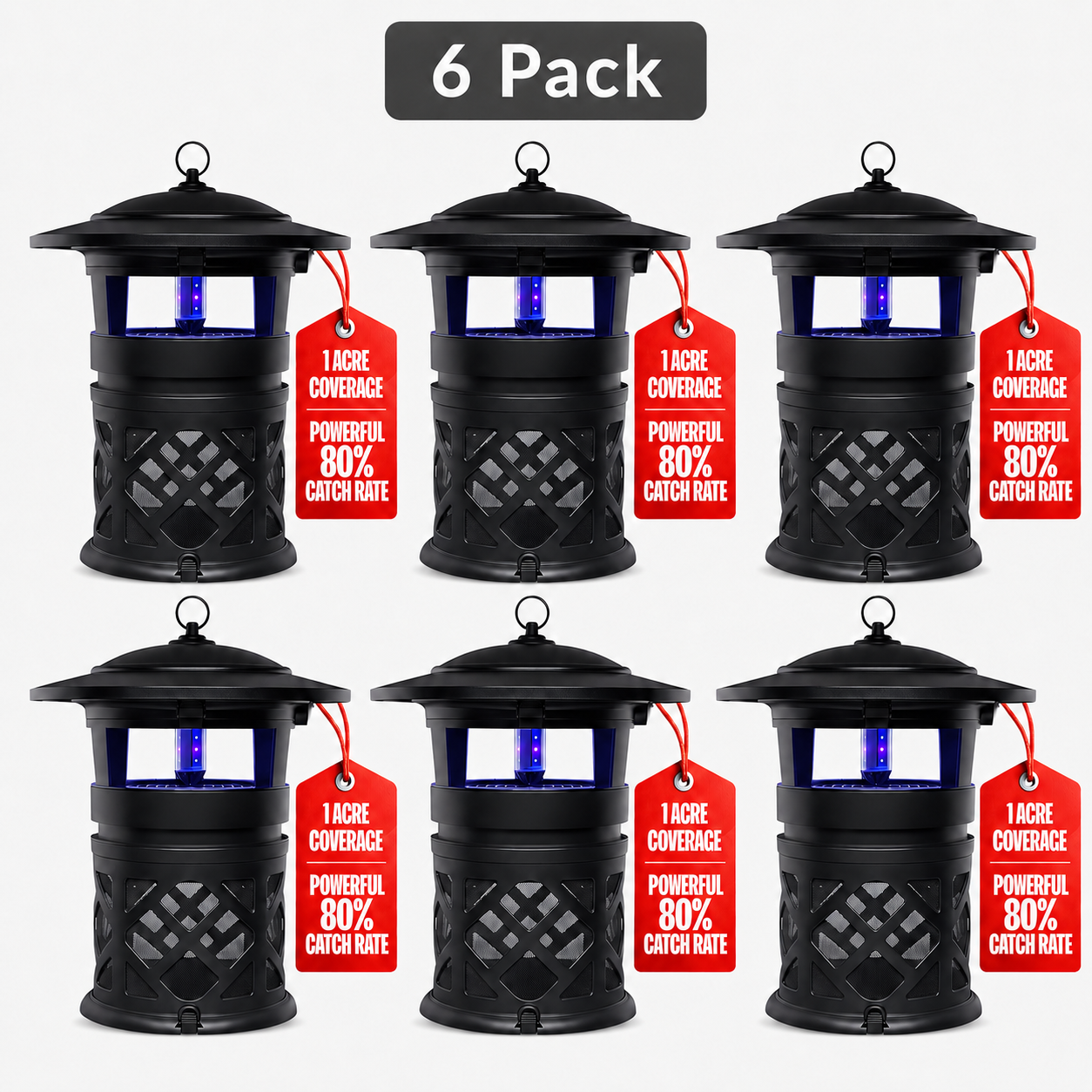 Dynatrap DT2030SR Fly Traps Outdoor - Mosquito & Flying Insect Killer for 1 Acre – Kills Mosquitoes, Flies, Gnats, Wasps - Bug Zapper Alternative - Black
