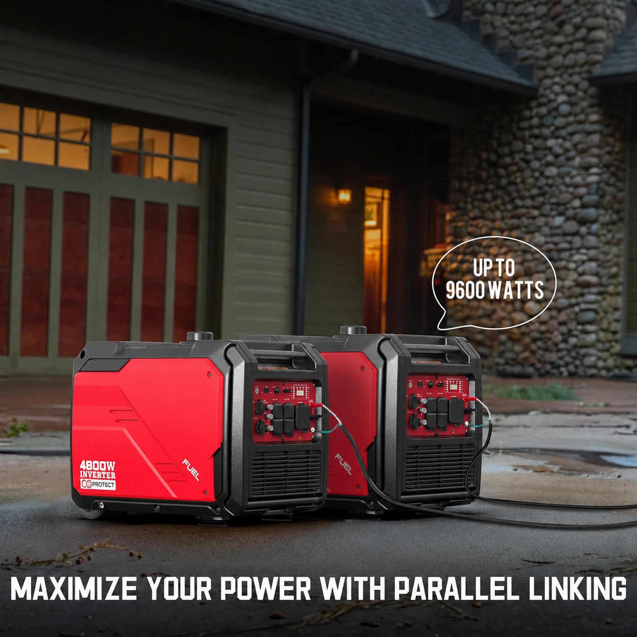  4800W Portable Inverter Generator, Remote/Electric Start, Gas Powered, Quiet & Parallel Ready, RV Ready with 30A Outlet,  for Home Backup, Camping,Portable Power Station