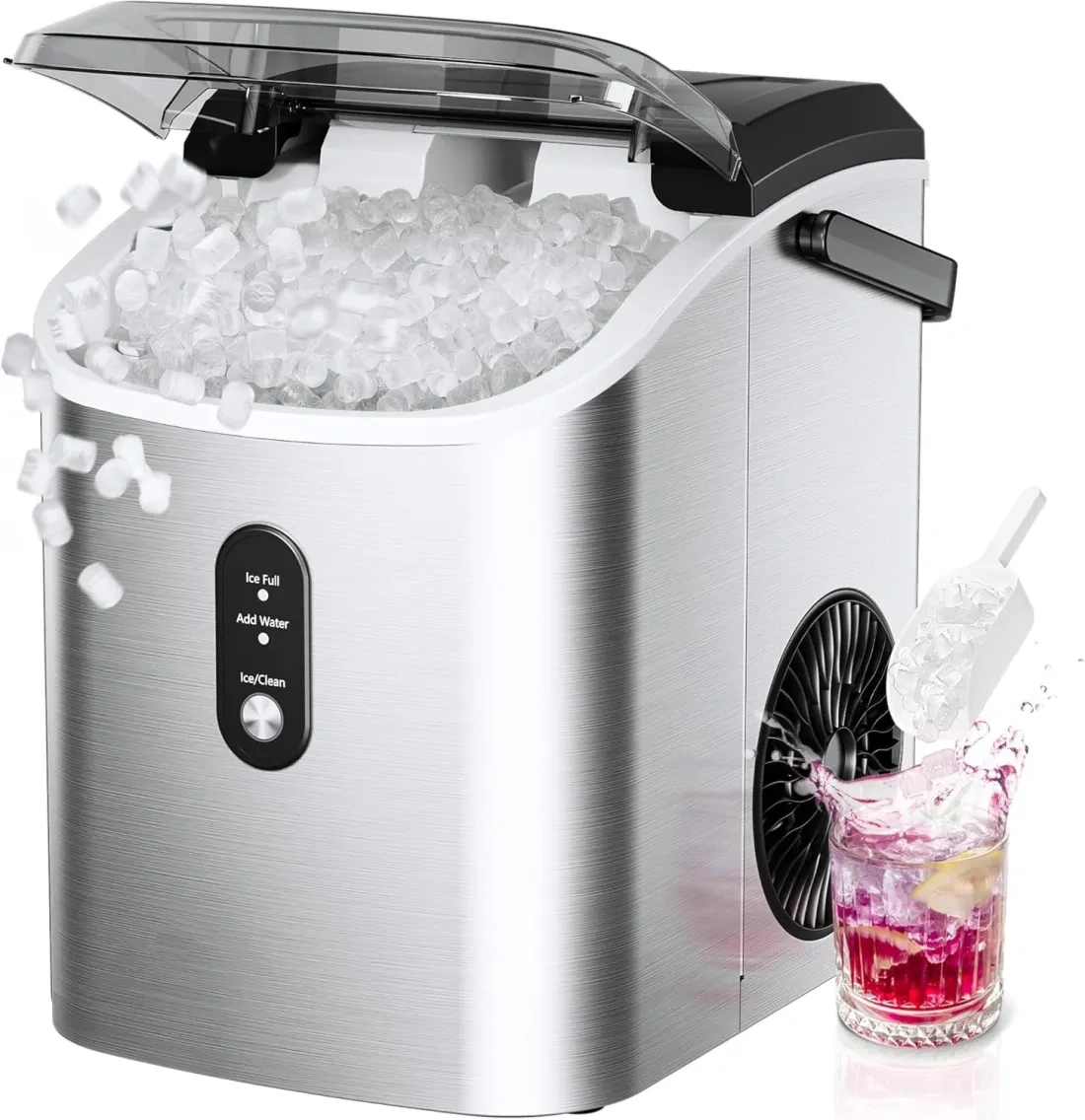 🔥clearance sale🔥Countertop Nugget Ice Maker with Carry Handle – Portable Ice Maker for Home & Parties