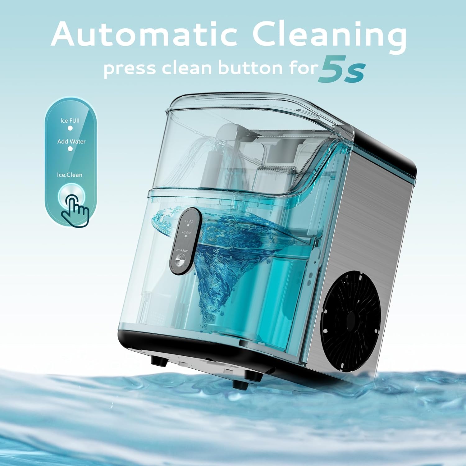 🔥Flash sale- ONLY $29.99🔥Nugget Ice Makers Countertop-Touch Dispensing – 44lbs/Day Production