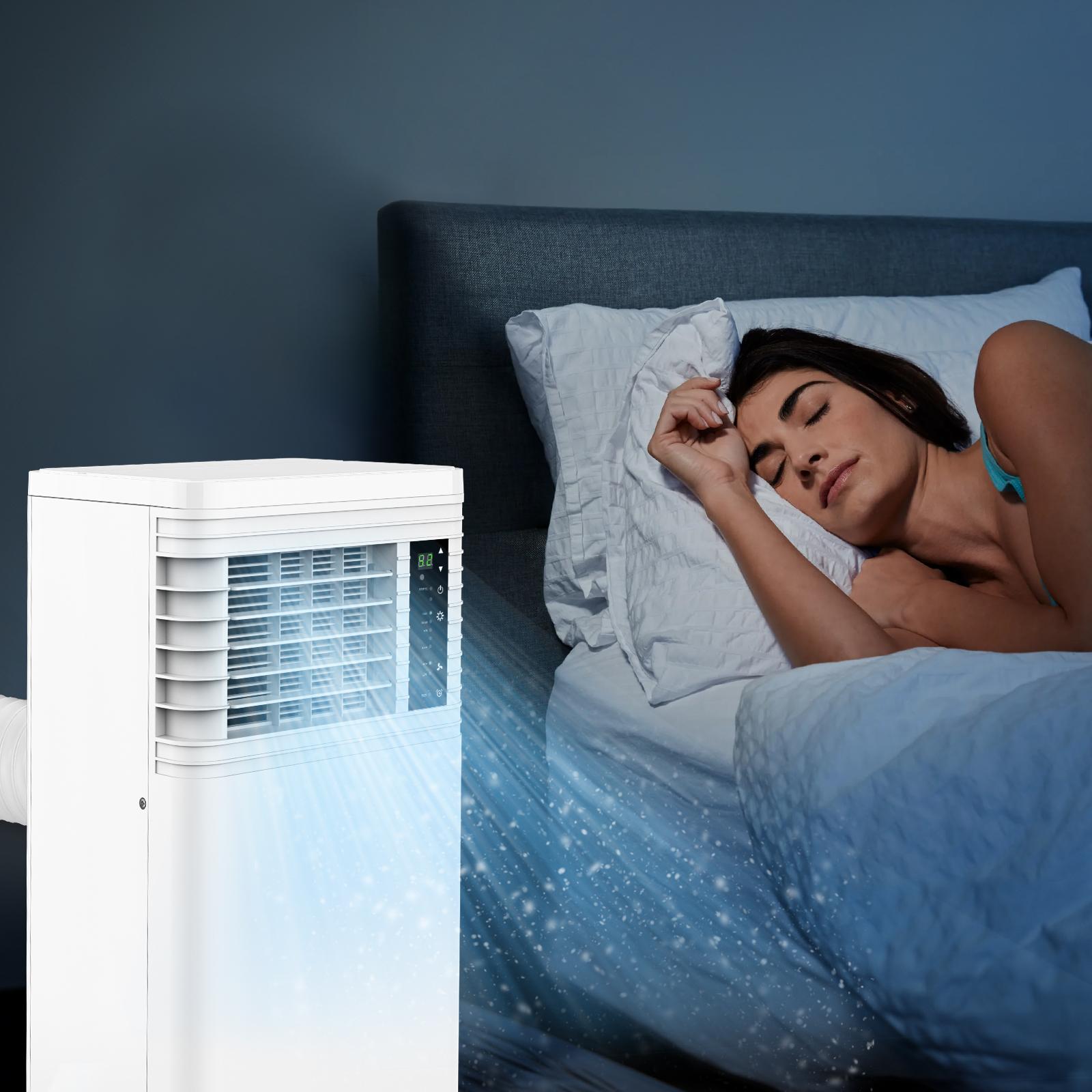 【SummerVibes】COWSAR 8,000 BTU Portable Air Conditioners Cool Up to 350 Sq.Ft, 4 Modes Portable AC with Remote Control, LED Display, 24Hrs Timer, Installation Kits for Home/Office/Dorms, White