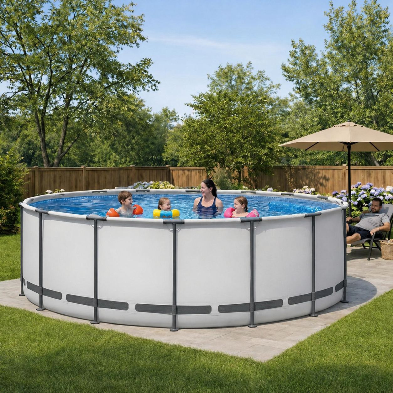  Steel Pro MAX  Round Above Ground Outdoor Swimming Pool with Pump