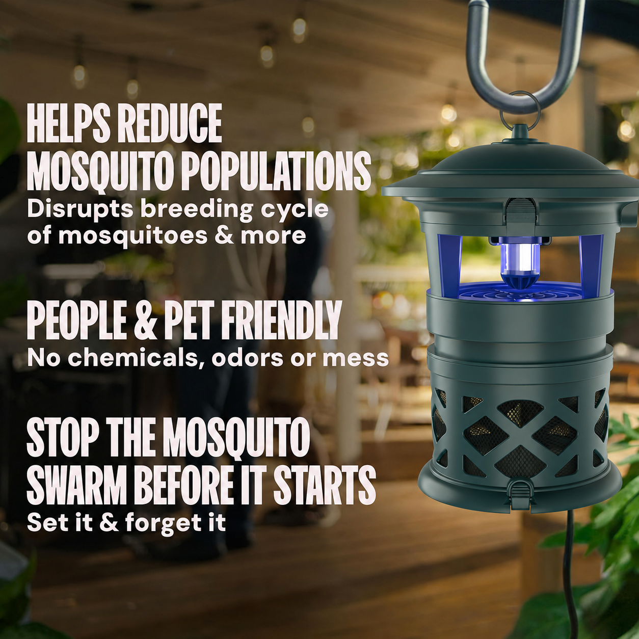Dynatrap DT2030SR Fly Traps Outdoor - Mosquito & Flying Insect Killer for 1 Acre – Kills Mosquitoes, Flies, Gnats, Wasps - Bug Zapper Alternative - Black