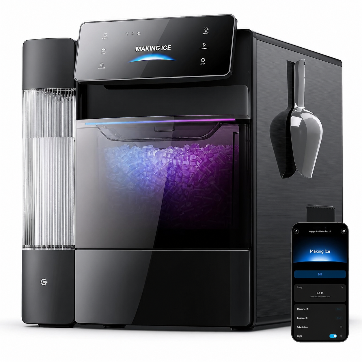 🔥Summer Deal🔥Smart Nugget Ice Maker – Soft Chewable Ice in Just 6 Minutes