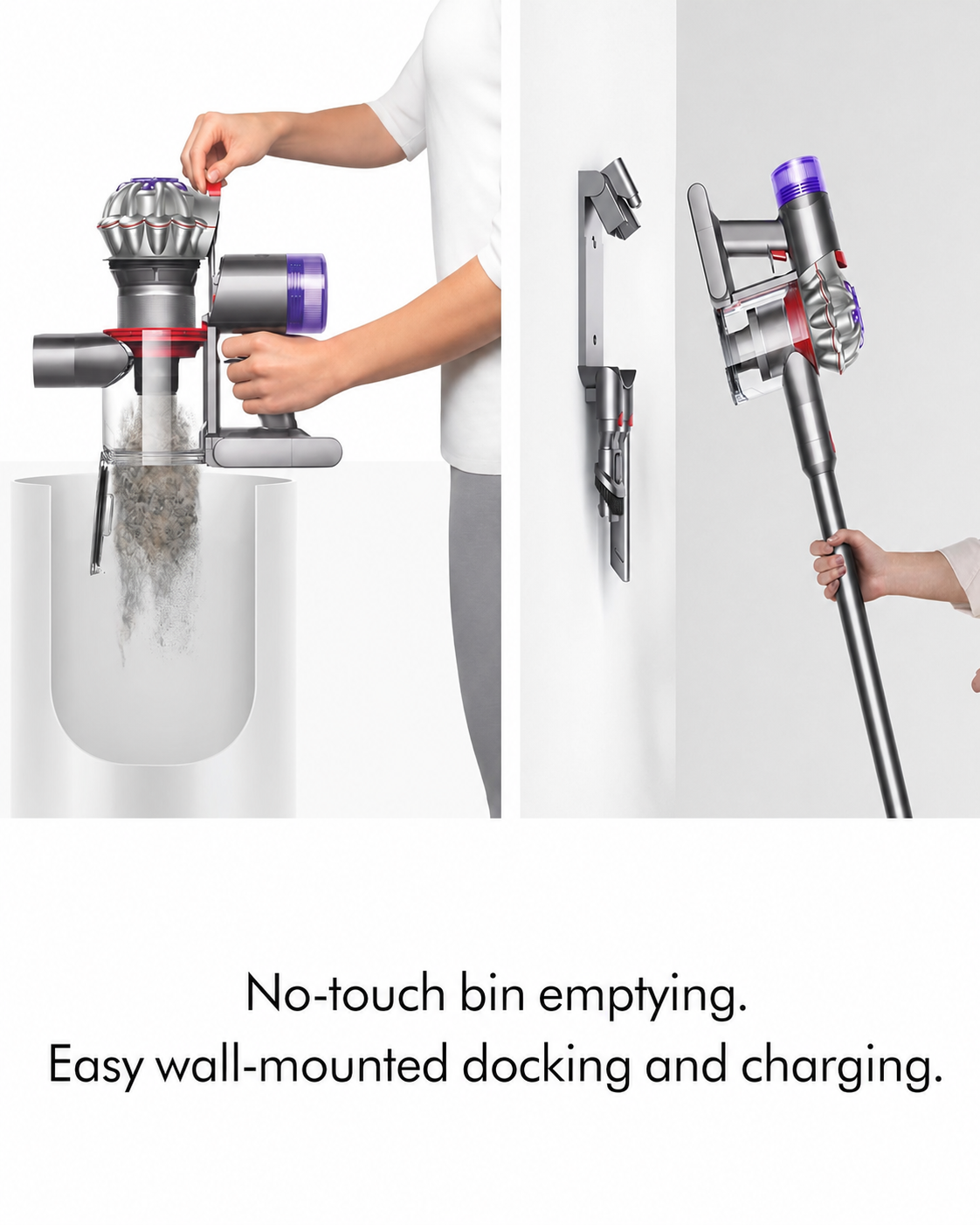  V8 Cordless Vacuum, Cleans Hard Floors and Carpets, Detangles, Converts to Handheld, 115AW, 2 Power Modes, Up to 40 Minutes¹