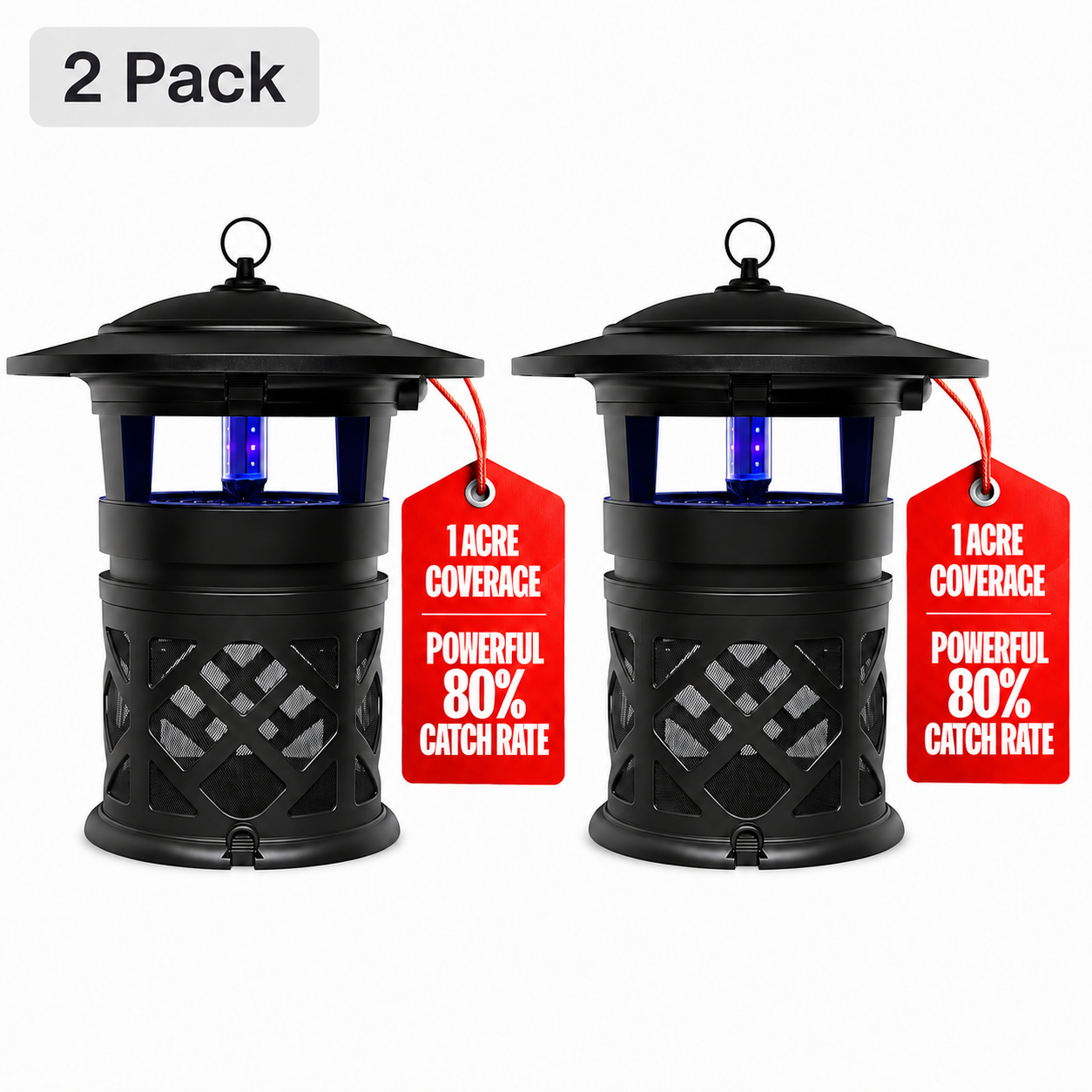 Dynatrap DT2030SR Fly Traps Outdoor - Mosquito & Flying Insect Killer for 1 Acre – Kills Mosquitoes, Flies, Gnats, Wasps - Bug Zapper Alternative - Black