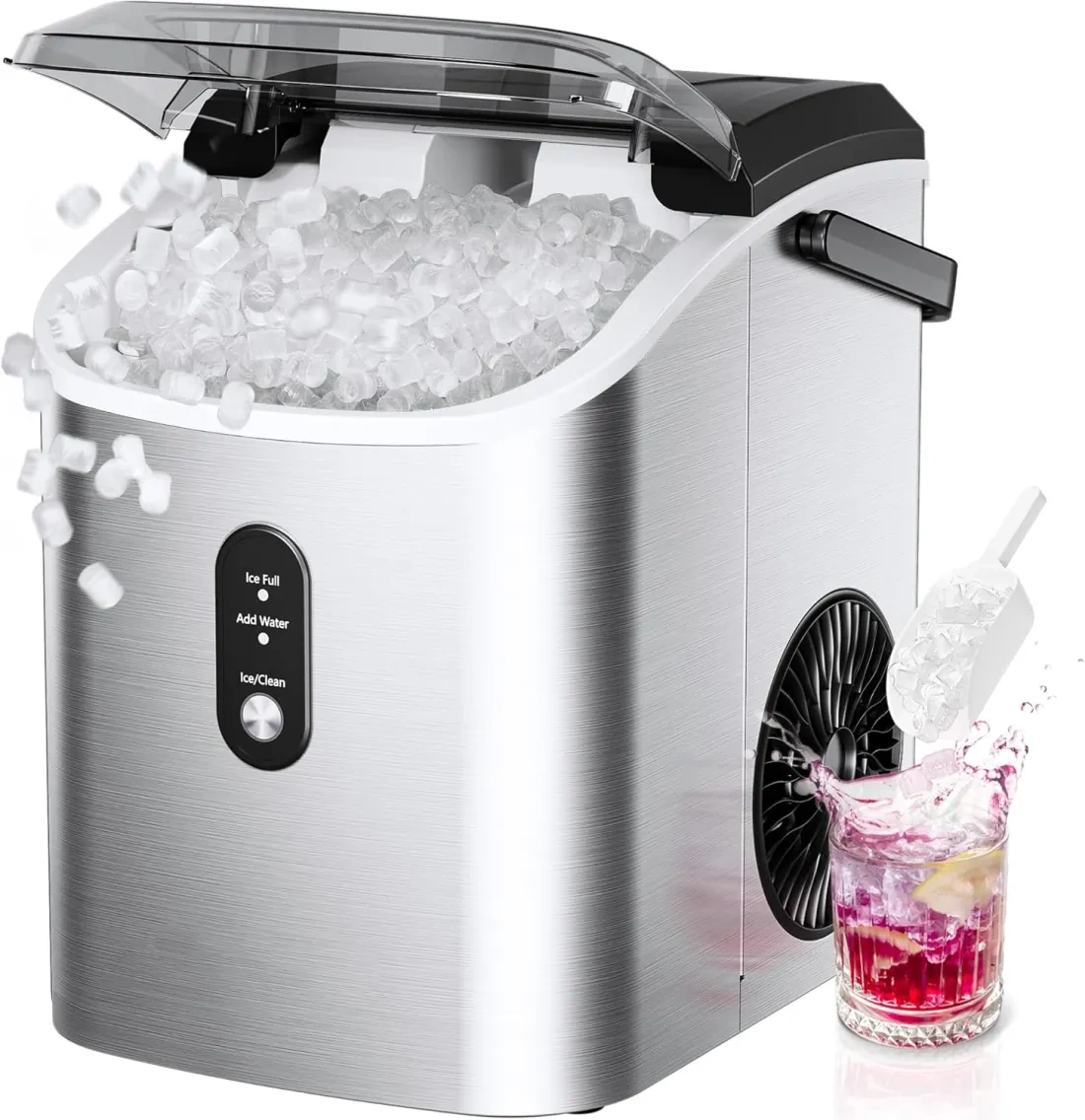 🔥clearance sale🔥Countertop Nugget Ice Maker with Carry Handle – Portable Ice Maker for Home & Parties