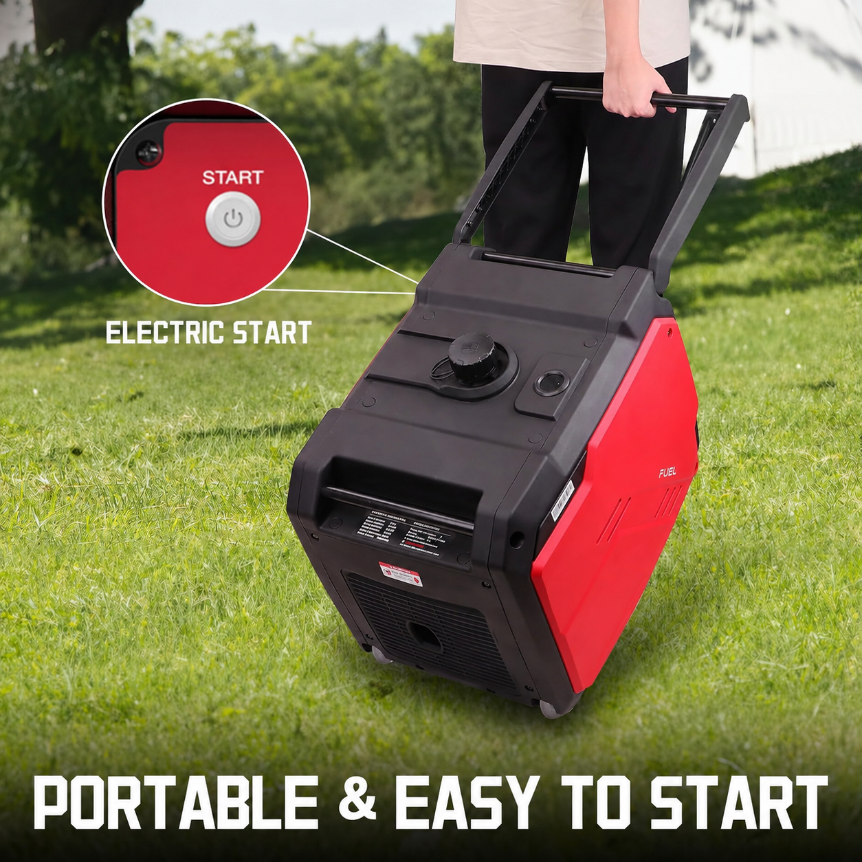  4800W Portable Inverter Generator, Remote/Electric Start, Gas Powered, Quiet & Parallel Ready, RV Ready with 30A Outlet,  for Home Backup, Camping,Portable Power Station