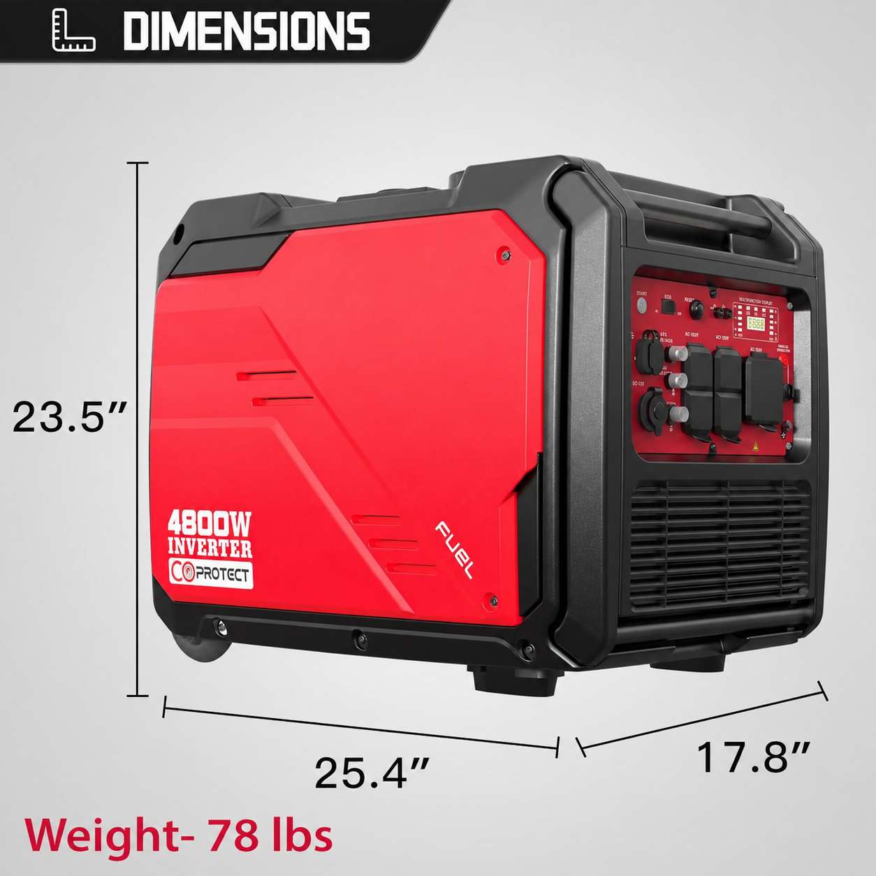  4800W Portable Inverter Generator, Remote/Electric Start, Gas Powered, Quiet & Parallel Ready, RV Ready with 30A Outlet,  for Home Backup, Camping,Portable Power Station