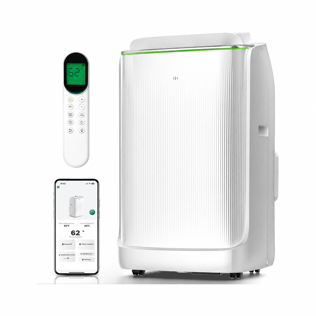 ZAFRO 14,000 BTU (10,000 BTU SACC) Dual Hose Smart Inverter Portable Air Conditioner Cools Up To 500 sq. ft.