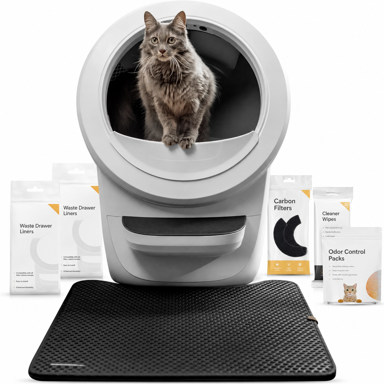 Litter-Robot 4 by Whisker, White - Automatic, Self-Cleaning Cat Litter Box, Helps Reduce Litter Box Odors, Works with Any Clumping Litter, WhiskerCare 1-Year Warranty