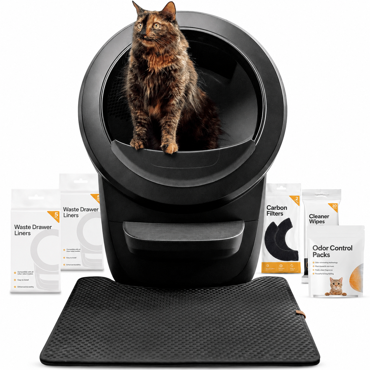 Litter-Robot 4 by Whisker, White - Automatic, Self-Cleaning Cat Litter Box, Helps Reduce Litter Box Odors, Works with Any Clumping Litter, WhiskerCare 1-Year Warranty