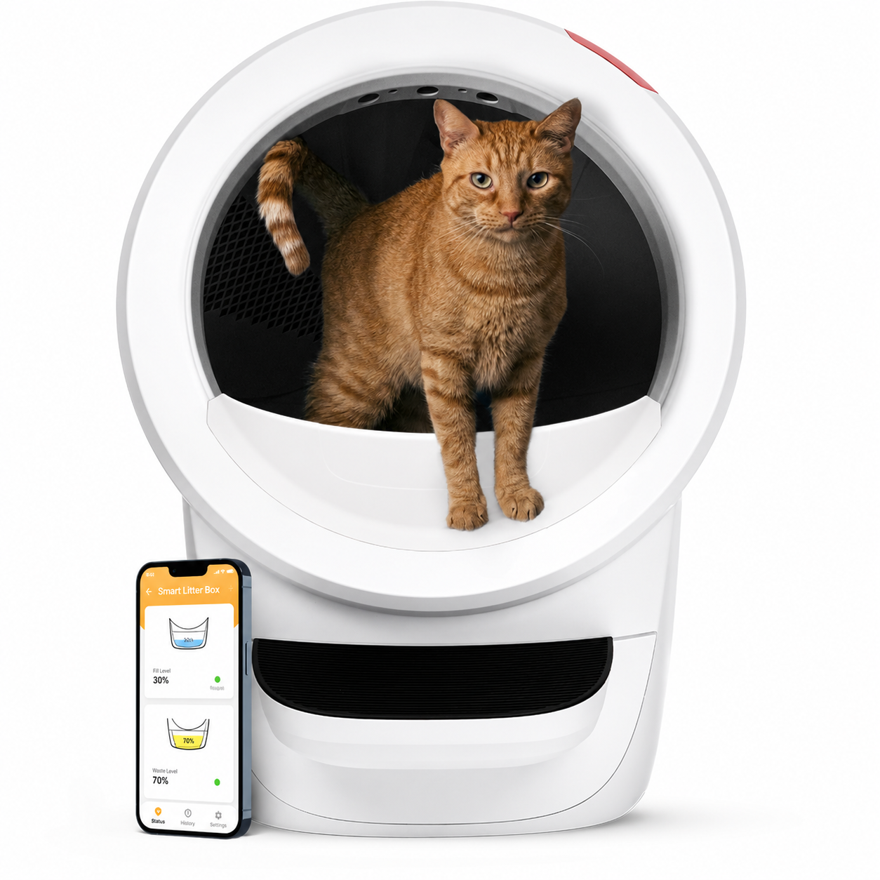 Litter-Robot 4 by Whisker, White - Automatic, Self-Cleaning Cat Litter Box, Helps Reduce Litter Box Odors, Works with Any Clumping Litter, WhiskerCare 1-Year Warranty