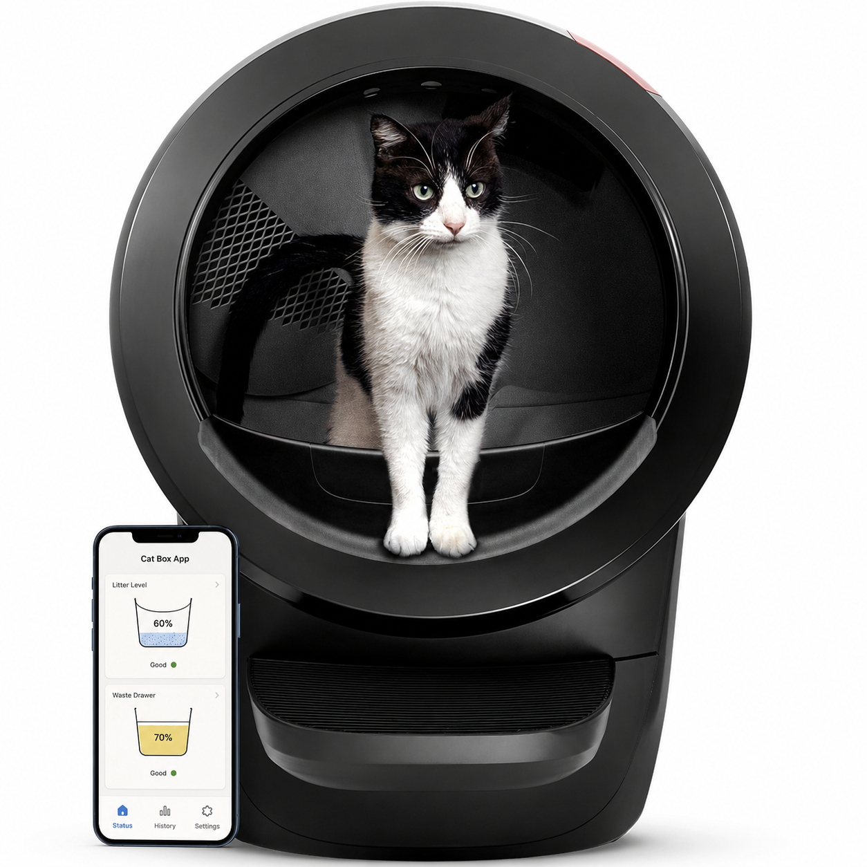 Litter-Robot 4 by Whisker, White - Automatic, Self-Cleaning Cat Litter Box, Helps Reduce Litter Box Odors, Works with Any Clumping Litter, WhiskerCare 1-Year Warranty