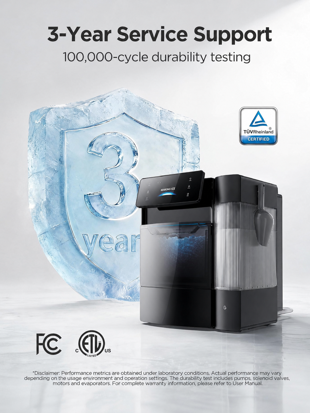 🔥Summer Deal🔥Smart Nugget Ice Maker – Soft Chewable Ice in Just 6 Minutes