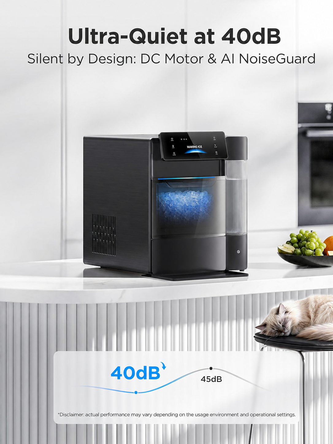 🔥Summer Deal🔥Smart Nugget Ice Maker – Soft Chewable Ice in Just 6 Minutes