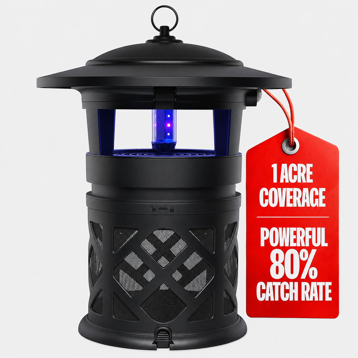 Dynatrap DT2030SR Fly Traps Outdoor - Mosquito & Flying Insect Killer for 1 Acre – Kills Mosquitoes, Flies, Gnats, Wasps - Bug Zapper Alternative - Black