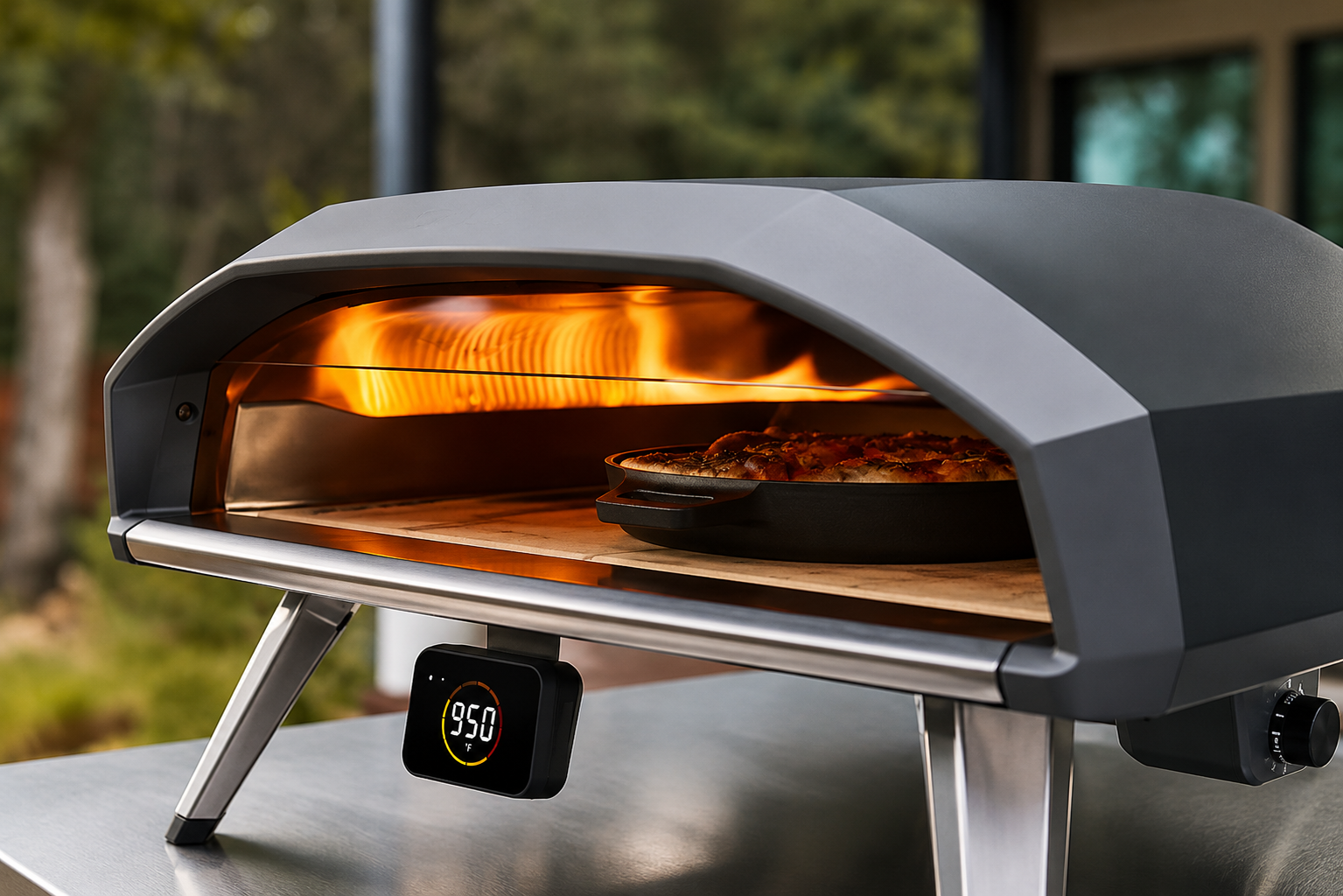  Koda 2 Pro Gas Pizza Oven – 18" Gas Powered Outdoor Oven with 28 mBar Regulator and Gas Hose, Gas powered Portable Pizza Oven - Black