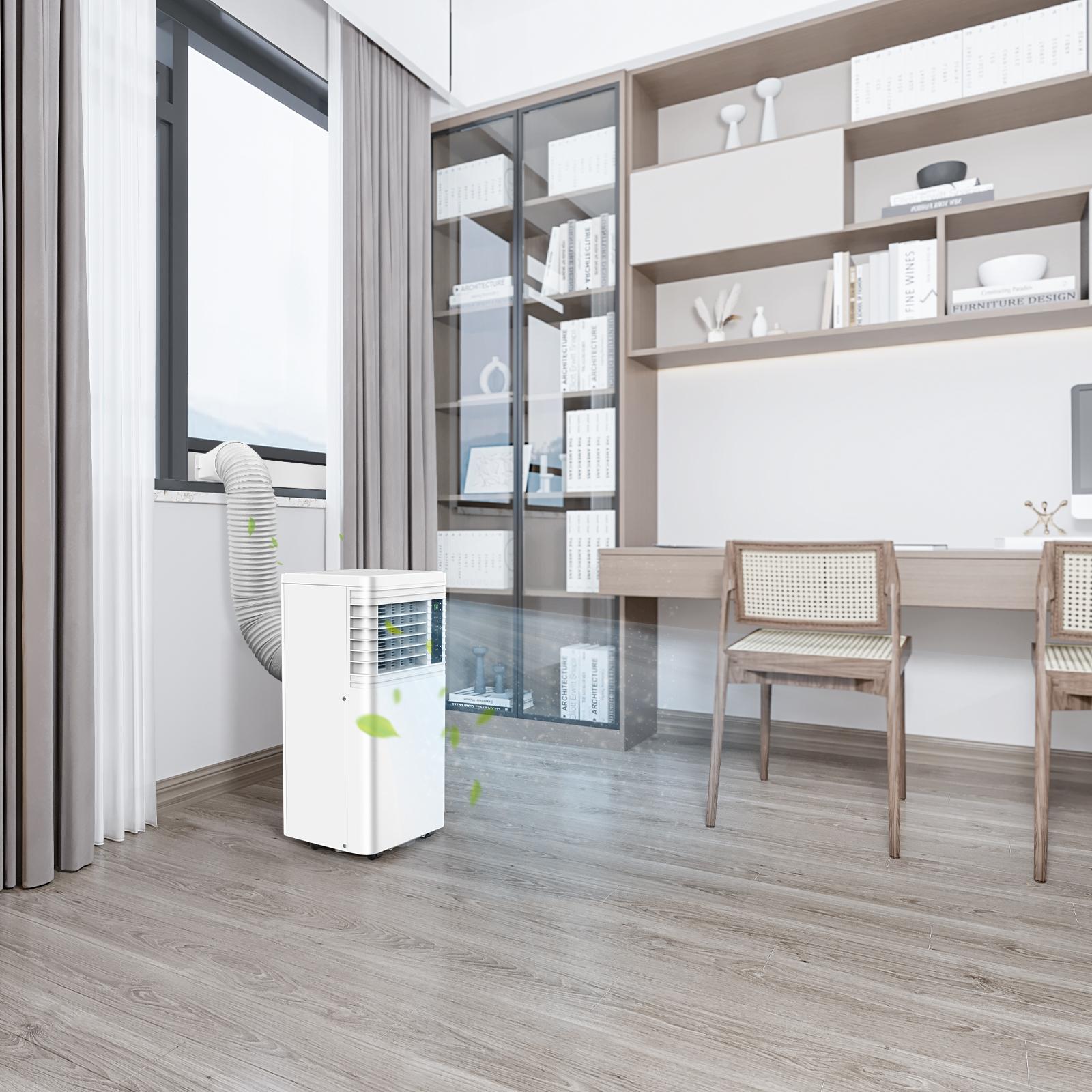 【SummerVibes】COWSAR 8,000 BTU Portable Air Conditioners Cool Up to 350 Sq.Ft, 4 Modes Portable AC with Remote Control, LED Display, 24Hrs Timer, Installation Kits for Home/Office/Dorms, White