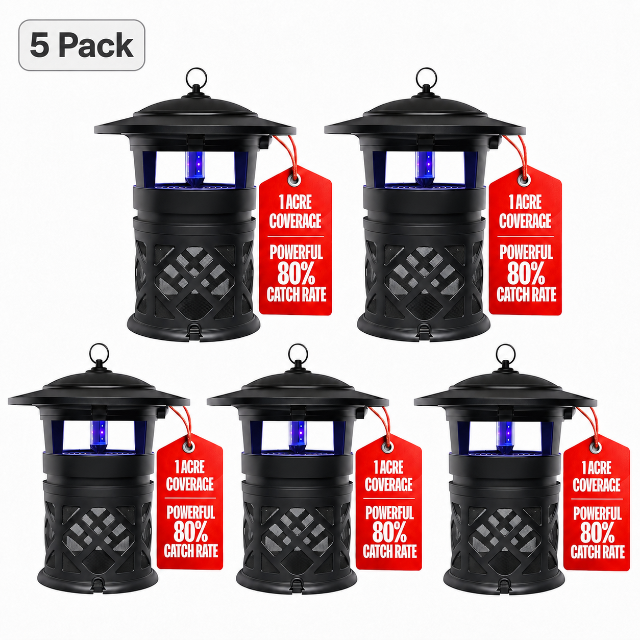 Dynatrap DT2030SR Fly Traps Outdoor - Mosquito & Flying Insect Killer for 1 Acre – Kills Mosquitoes, Flies, Gnats, Wasps - Bug Zapper Alternative - Black