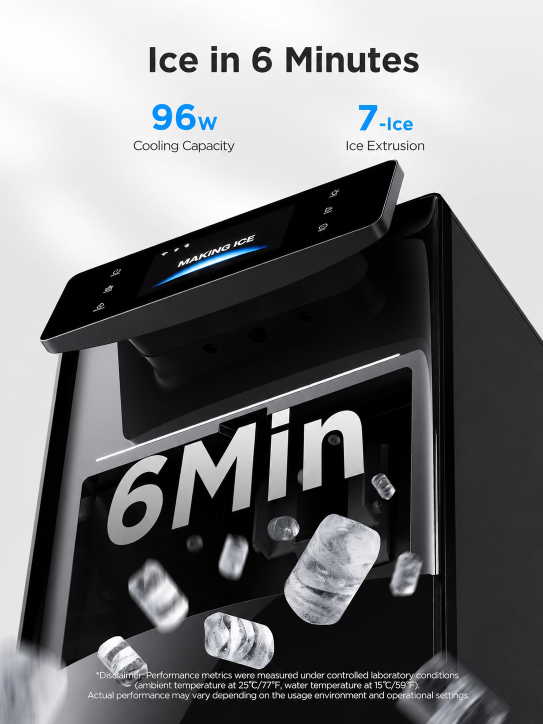 🔥Summer Deal🔥Smart Nugget Ice Maker – Soft Chewable Ice in Just 6 Minutes