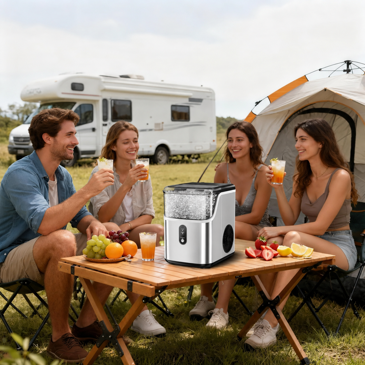 🔥Flash sale- ONLY $29.99🔥Nugget Ice Makers Countertop-Touch Dispensing – 44lbs/Day Production