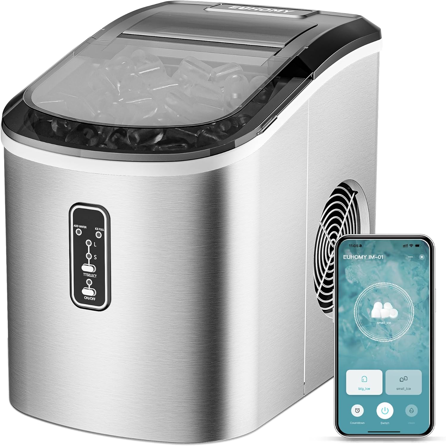 🔥clearance sale🔥Countertop Nugget Ice Maker with Carry Handle – Portable Ice Maker for Home & Parties