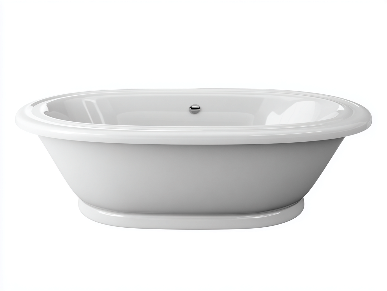 Bañera exenta ovalada - 170×80×58 cm - blanco - para baño moderno-Cozygetden