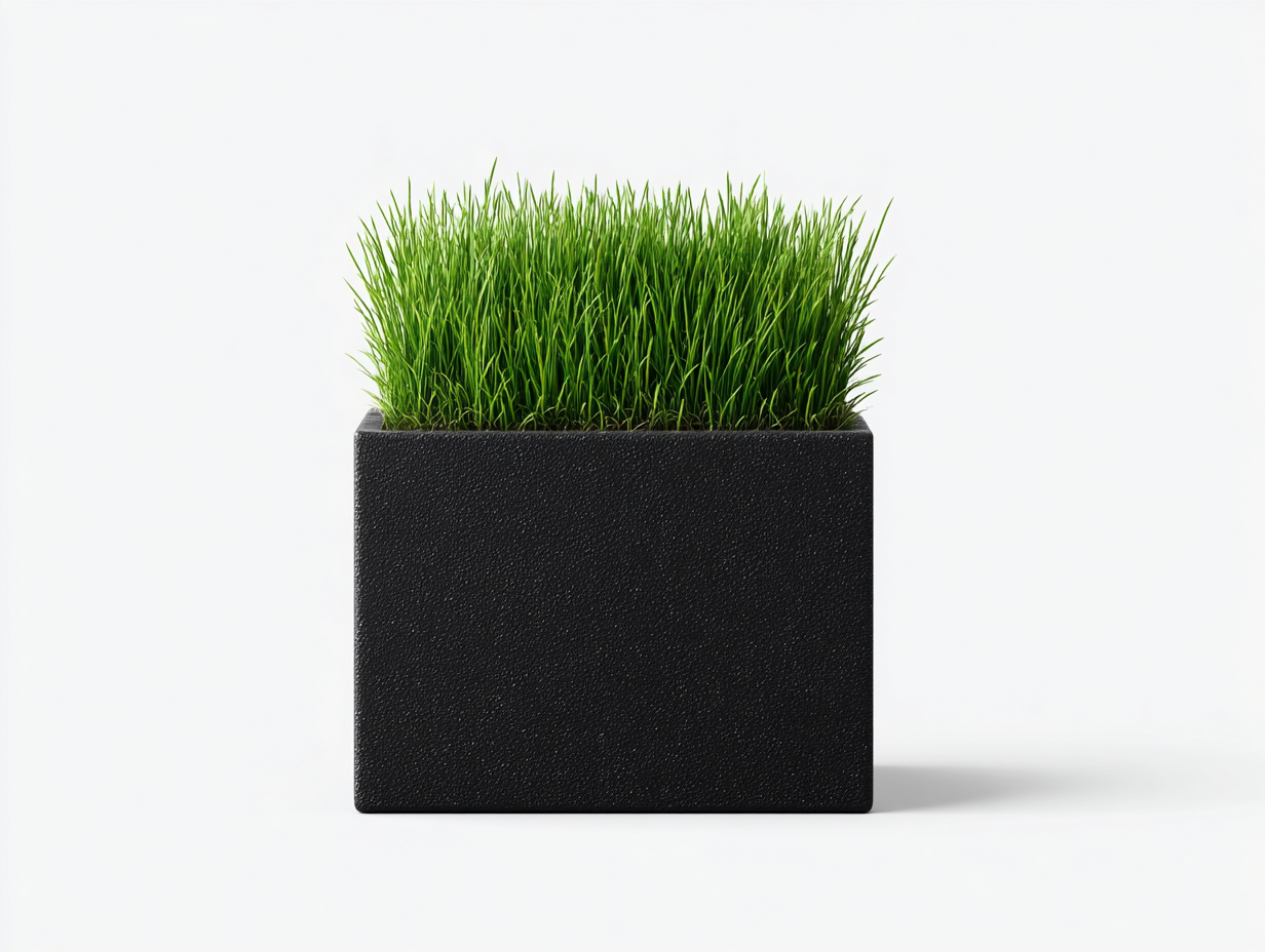 Macetero de exterior cuadrado - 50×50×48 cm - negro - acabado texturizado-Cozygetden