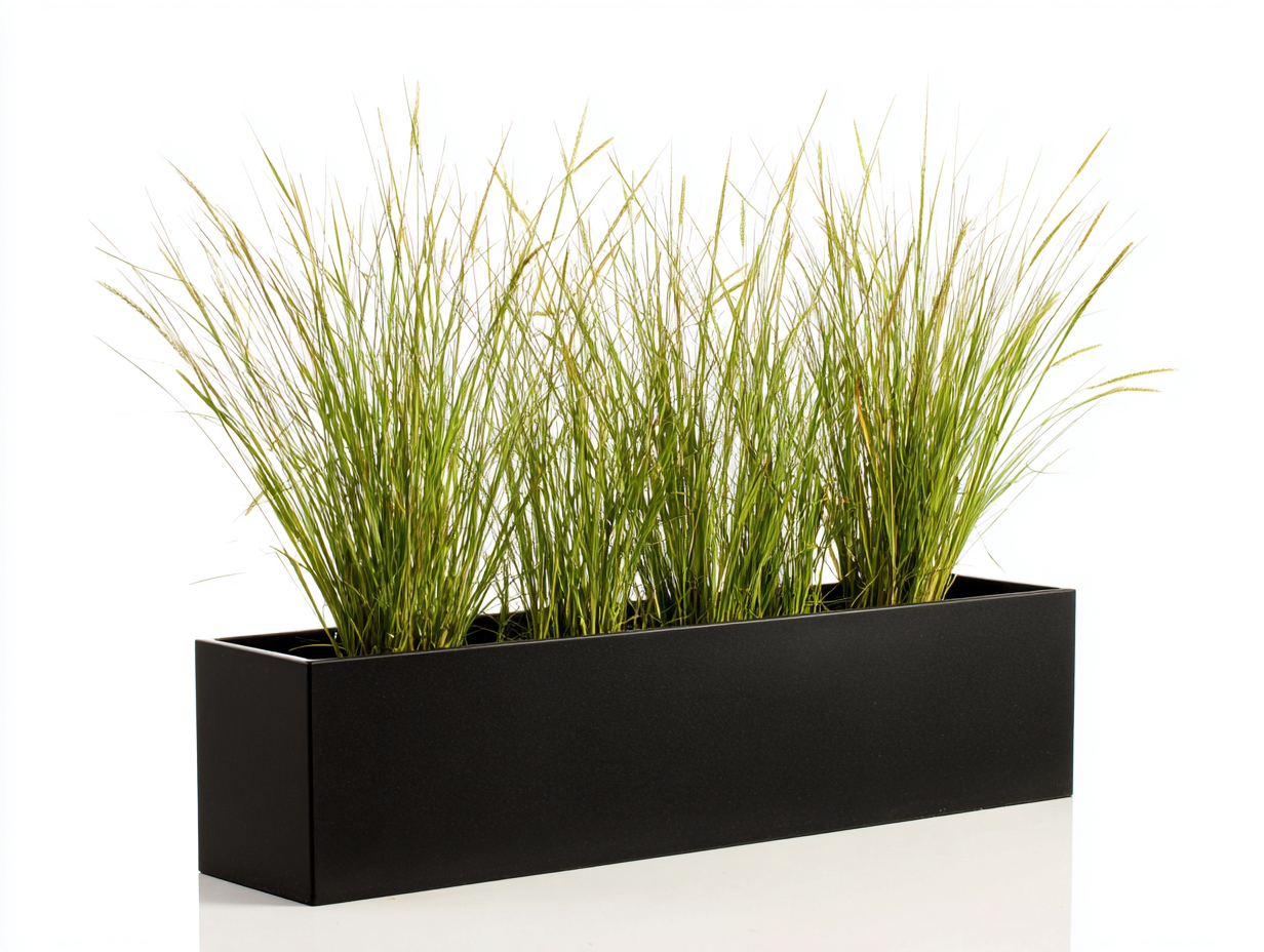 Macetero de exterior rectangular - 95×28×42 cm - negro - acabado mate-Cozygetden