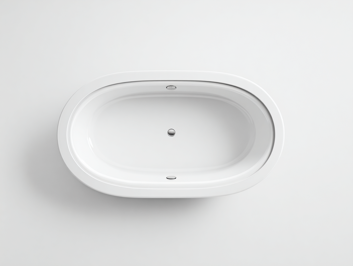 Bañera ovalada de baño - 168×78×56 cm - blanco - diseño superior redondeado-Cozygetden