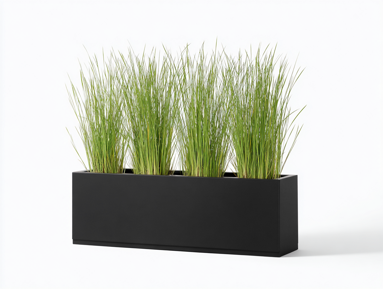 Macetero de exterior rectangular - 100×30×45 cm - negro - diseño alargado-Cozygetden