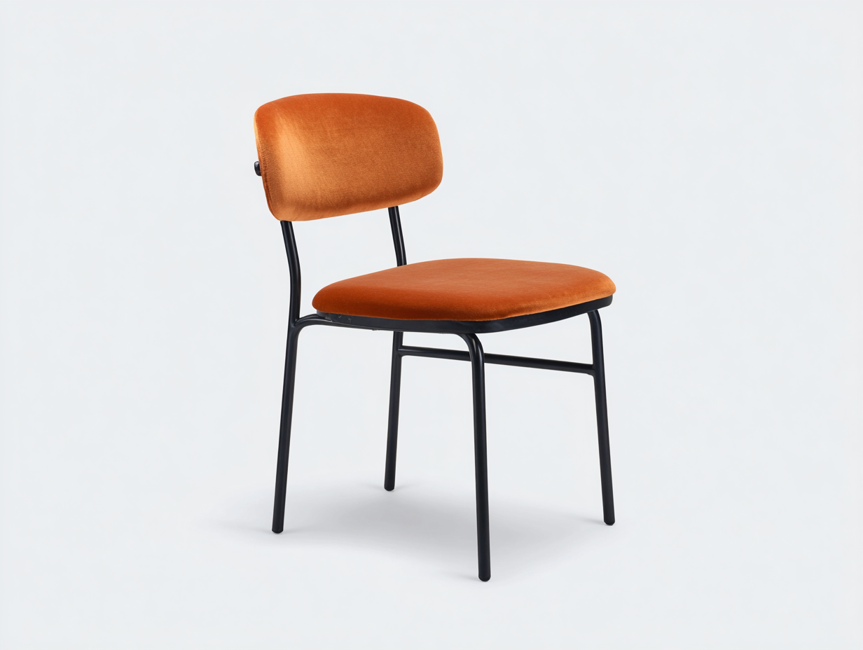 Sedia da pranzo in velluto arancione 50x56x81 cm – arancione – per sala da pranzo e cucina – design moderno-Oakgohut