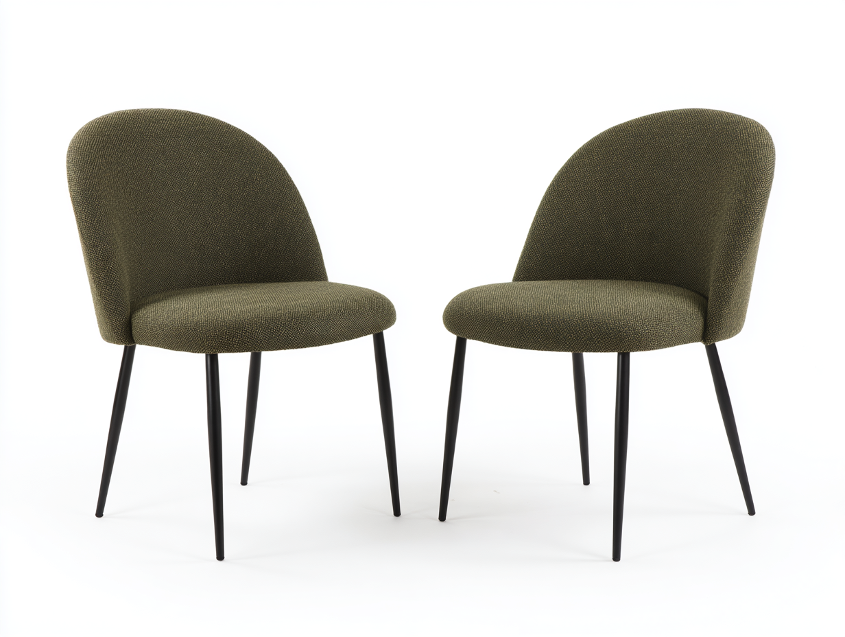 Sedia da pranzo in tessuto verde oliva 57x58x80 cm – verde oliva – per sala da pranzo e cucina – stile contemporaneo-Oakgohut