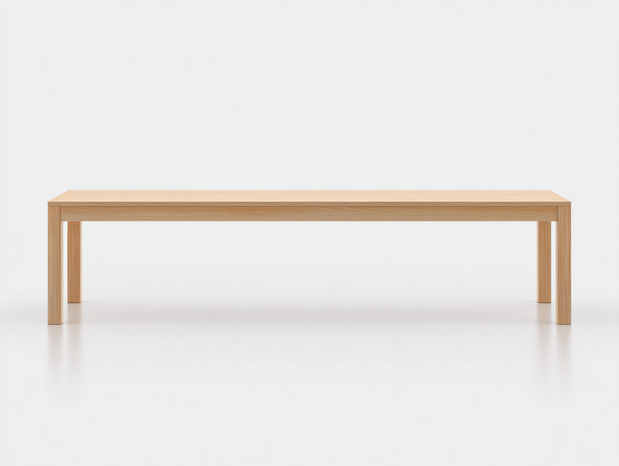 Panca rettangolare in legno chiaro 200×42×45 cm - rovere naturale - uso interno - design lineare-Oakgohut