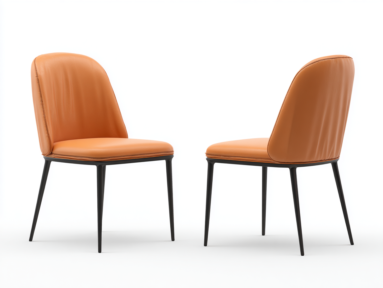 Sedia da pranzo in pelle sintetica arancione 52x60x86 cm – arancione – per sala da pranzo e cucina – stile contemporaneo-Oakgohut