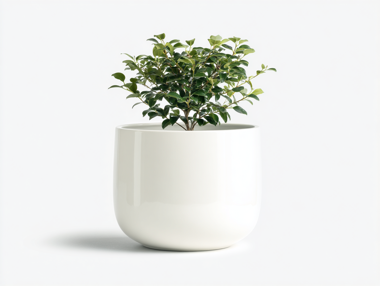 Vaso da fiori rotondo bianco 36x36x34 cm – bianco – per giardino – design moderno-Oakgohut